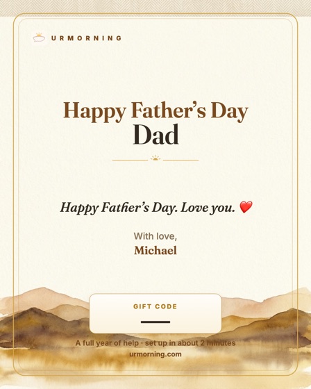 Father's Day gift card for Dad, with gold stripes and stars
