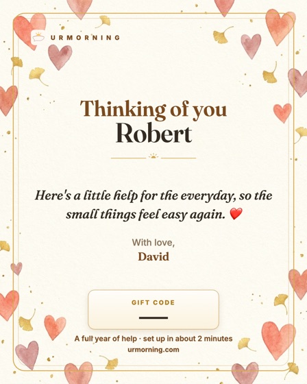 Thinking-of-you gift card for Robert, with hearts