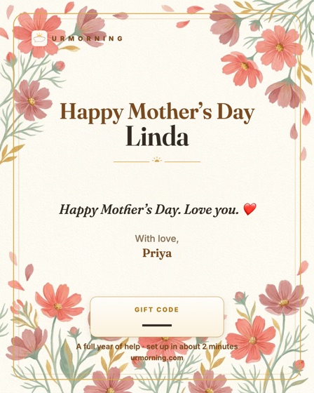 Mother's Day gift card for Linda, with flowers